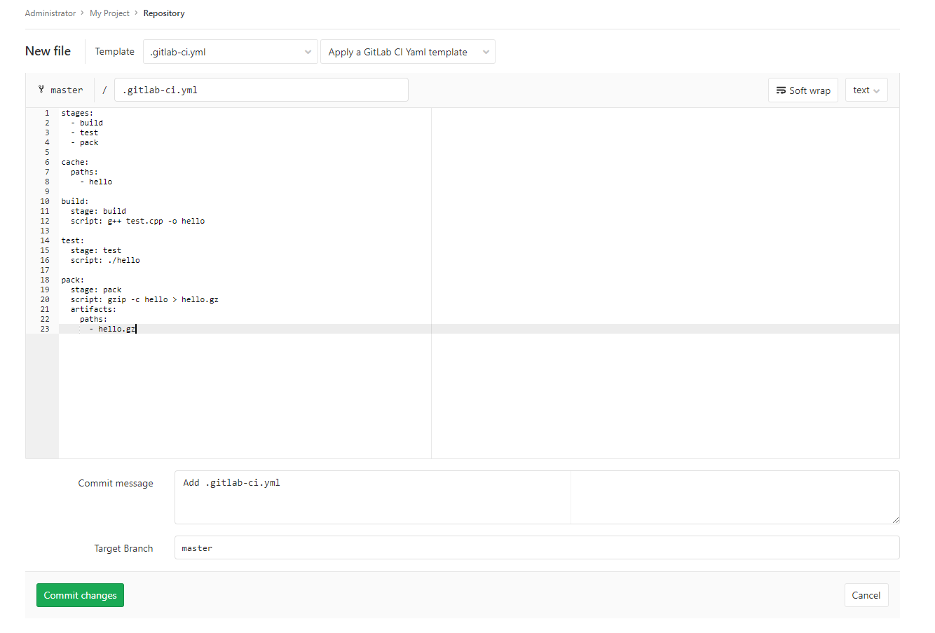 Test pipeline